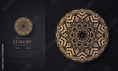 Abstract beautiful mandala design for card, invitation and background many template Luxury ornamental mandala with golden arabesque arabic islamic