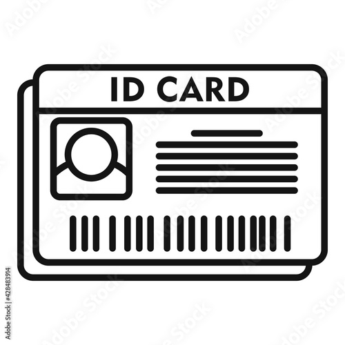 Id card icon, outline style