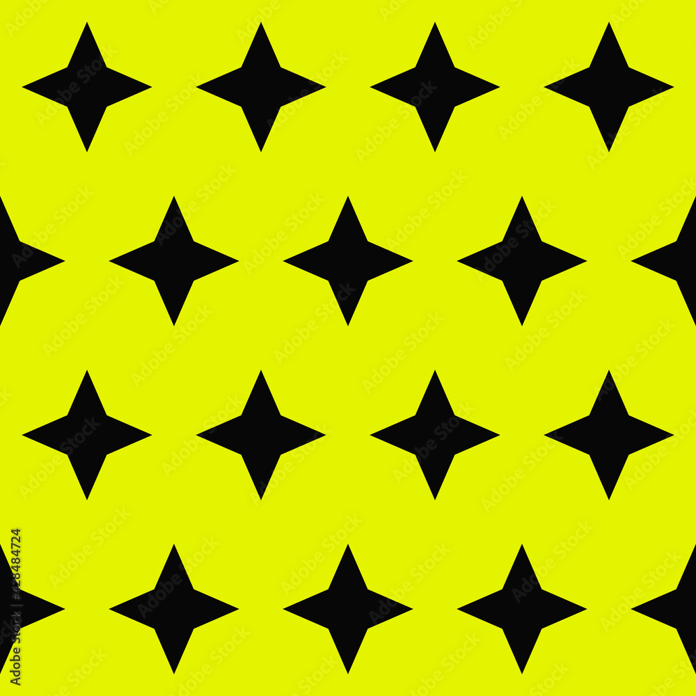 Four-pointed stars and yellow background. Four-pointed stars and yellow background.