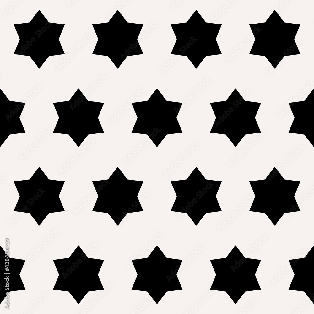 Six-pointed star pattern. Same black stars ornament. Six-pointed star pattern. Same black stars ornament.