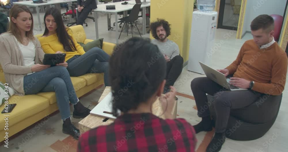 Start up business with multicultural colleagues Start up business with multicultural colleagues