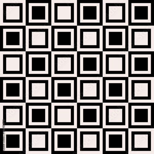 6x6 shessboard ornament. Vector triple ornament. Checkers same black and white squares.