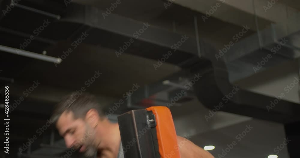 Exercising inside the local gym Exercising inside the local gym