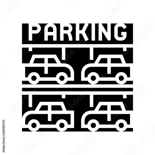 multilevel parking line icon vector. multilevel parking sign. isolated contour symbol black illustration