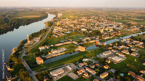 Aerial view of Boretto, Emilia Romagna. Italy