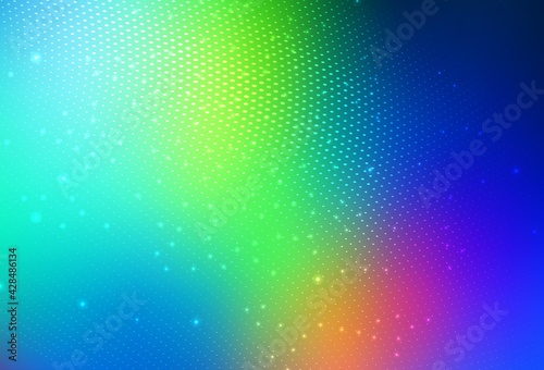 Light Blue, Green vector Illustration with set of shining colorful abstract circles.