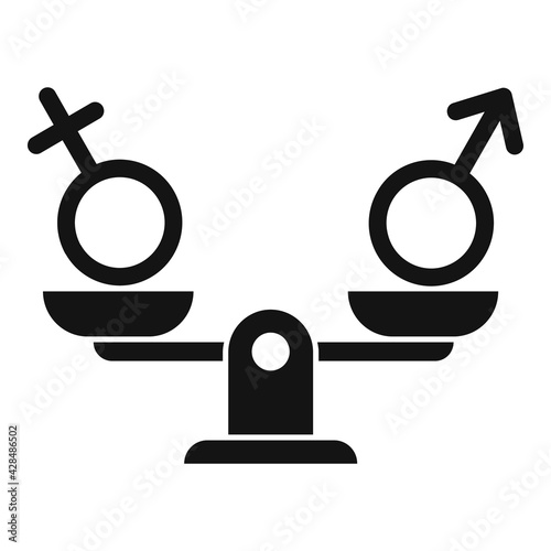 Gender equal rights icon, simple style