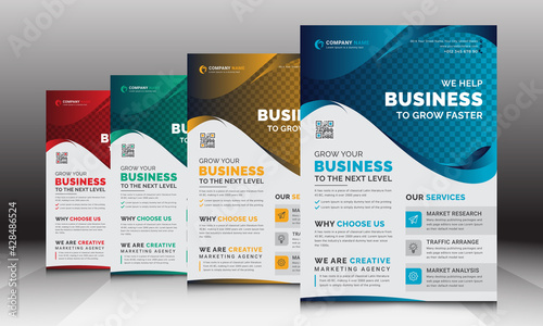 Corporate Flyer Business Brochure Cover Leaflet Vector Template Layout Creative Unique Design photo