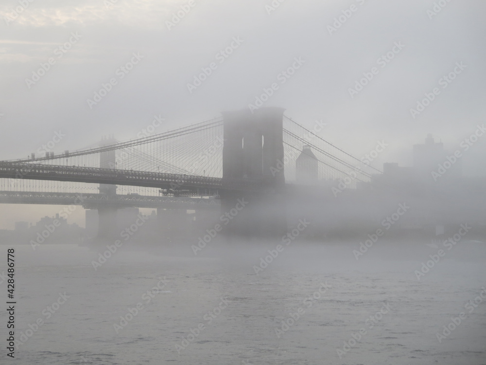 NYC Bridges in fog