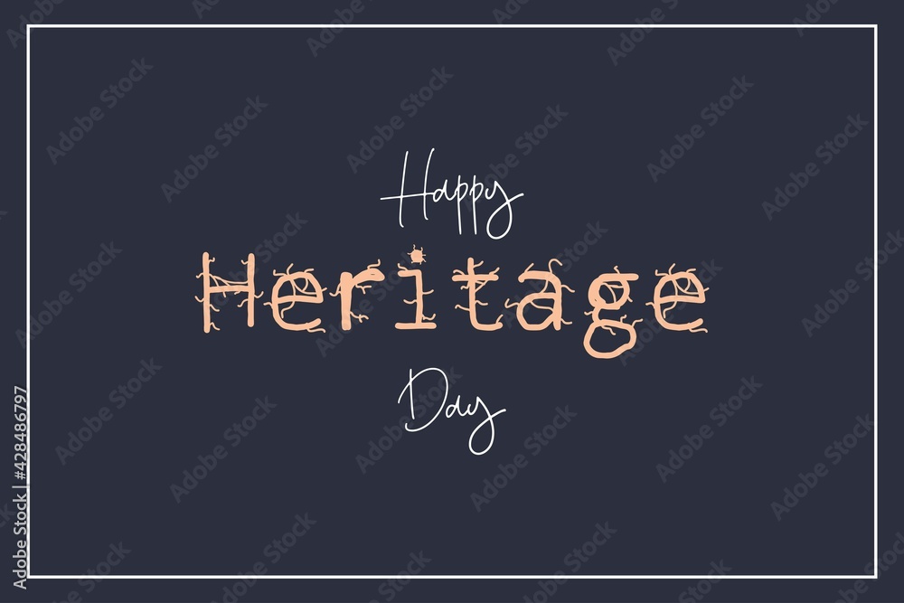 Fototapeta premium World Heritage Day vector typography background design. Black background for heritage day.
