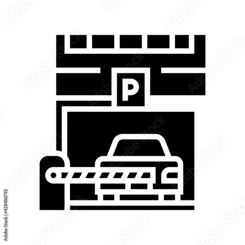 barrier of parking line icon vector. barrier of parking sign. isolated contour symbol black illustration