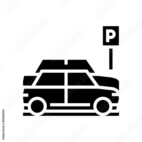 street parking line icon vector. street parking sign. isolated contour symbol black illustration