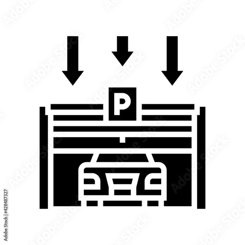 gate closing parking line icon vector. gate closing parking sign. isolated contour symbol black illustration