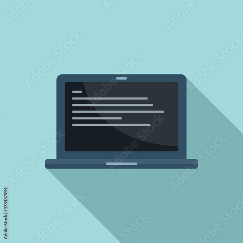Laptop operating system icon, flat style