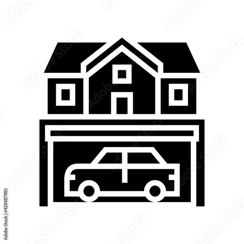 house parking line icon vector. house parking sign. isolated contour symbol black illustration