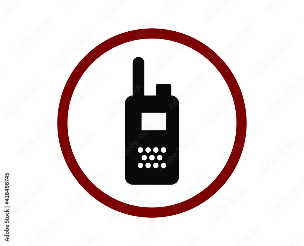 No walkie vector icon.  Editable stroke. Linear style sign for use on web design and mobile apps, logo. Symbol illustration. Pixel vector graphics - Vector