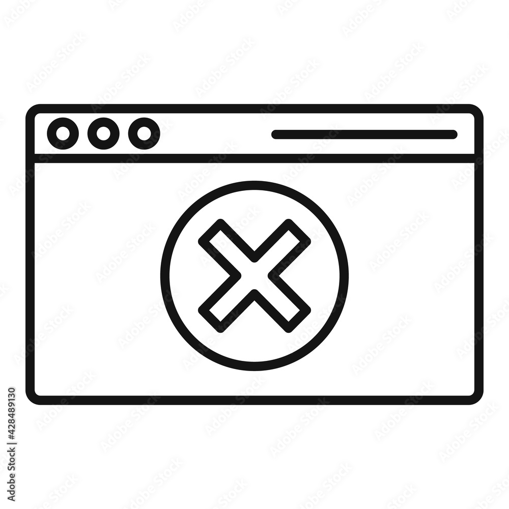 Obraz premium Web page access denied icon, outline style