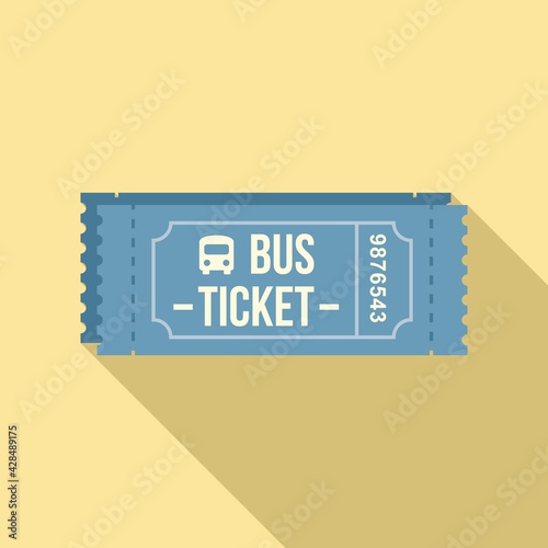 Bus ticket icon, flat style