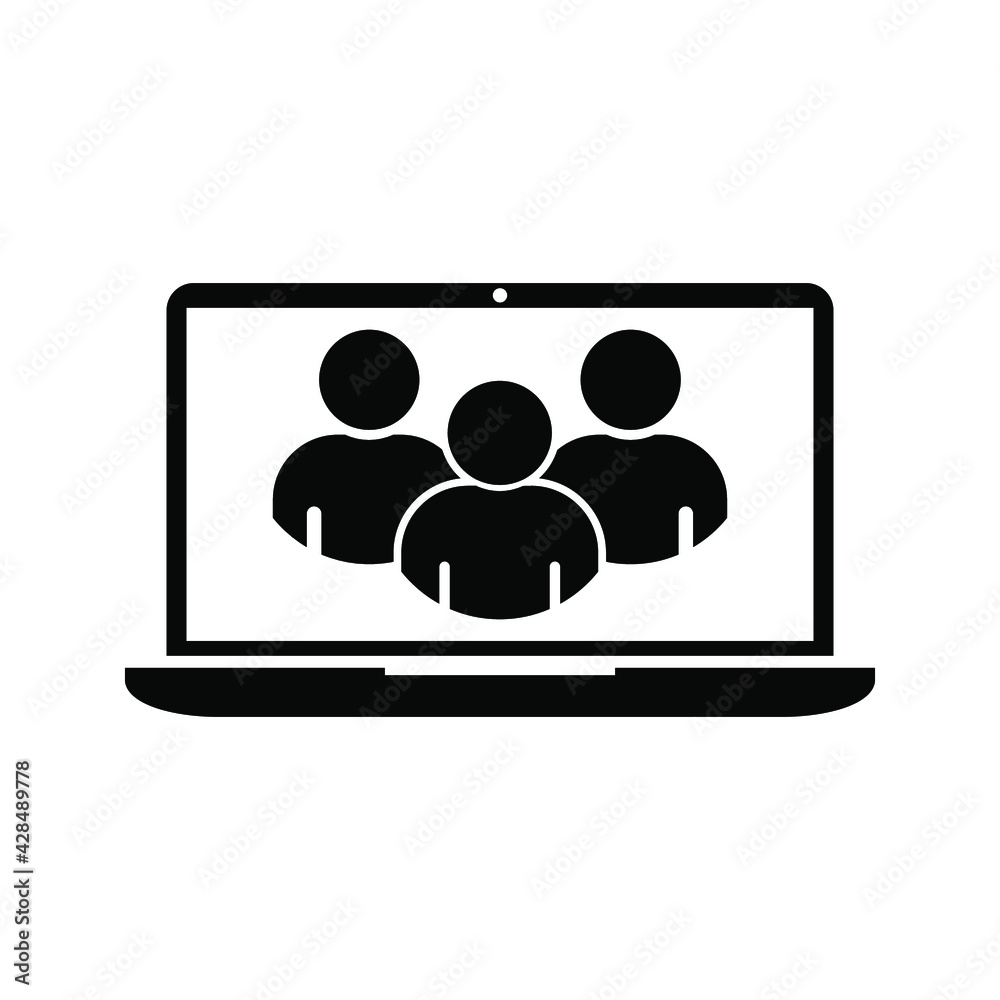 Laptop or notebook computer flat vector icon for apps and websites Laptop or notebook computer flat vector icon for apps and websites