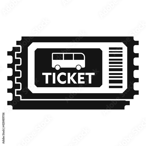 Validator bus ticket icon, simple style