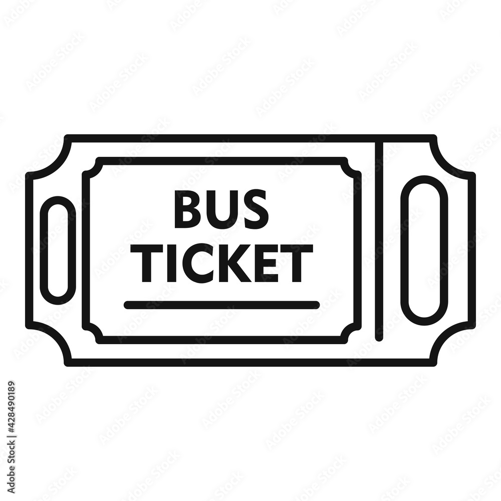 Smart bus ticket icon, outline style