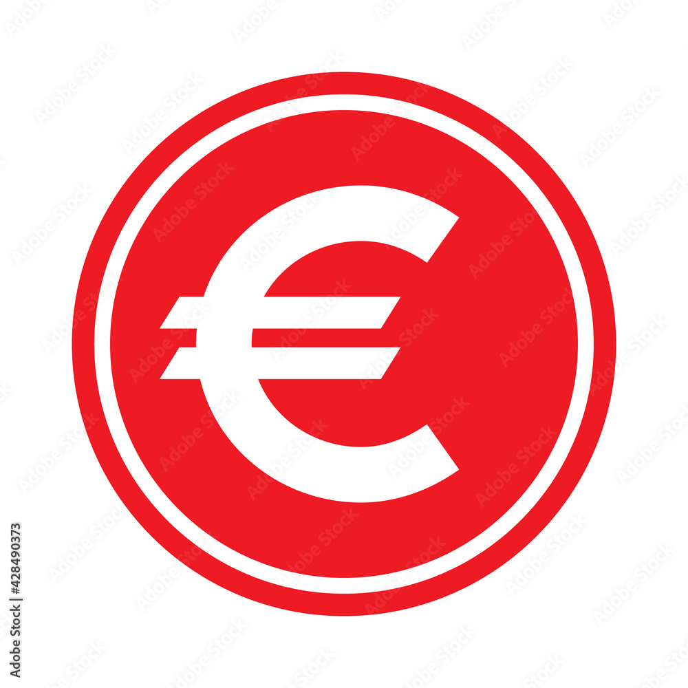 Euro money symbol, business cash icon, save currency bank sign, vector illustration isolated background Euro money symbol, business cash icon, save currency bank sign, vector illustration isolated background