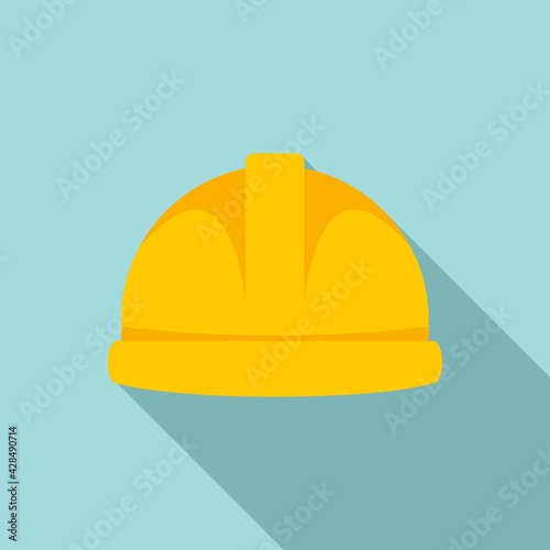 Protection helmet icon, flat style