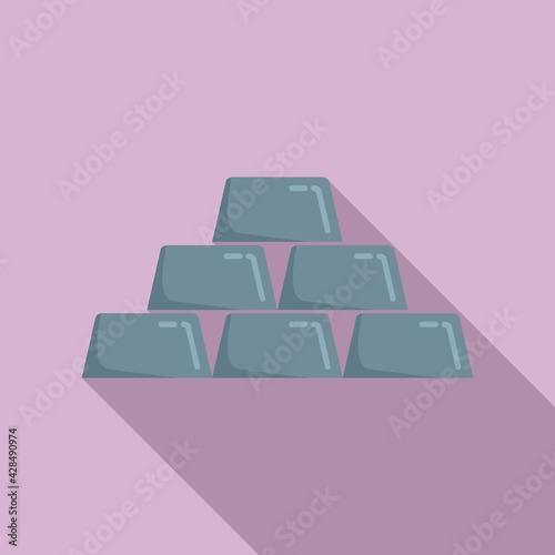 Metal bars icon, flat style