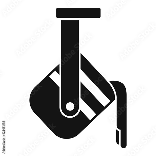 Hot metallurgy pot icon, simple style