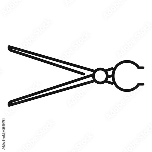 Metallurgy pliers icon, outline style © anatolir