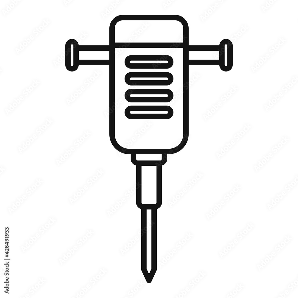 Hammer drill icon, outline style Hammer drill icon, outline style