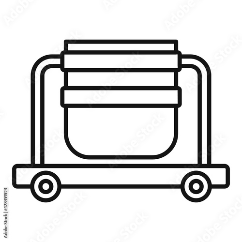 Metallurgy pot icon, outline style