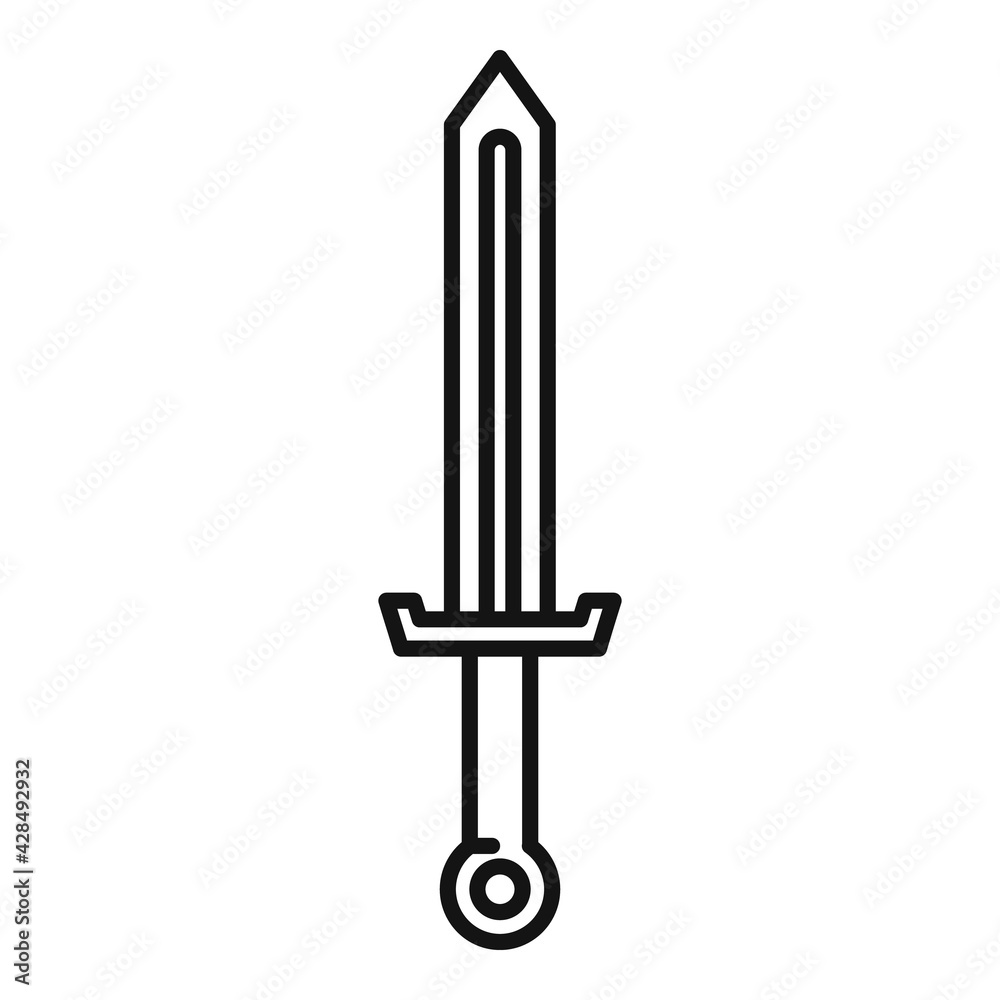 Blacksmith sword icon, outline style Blacksmith sword icon, outline style