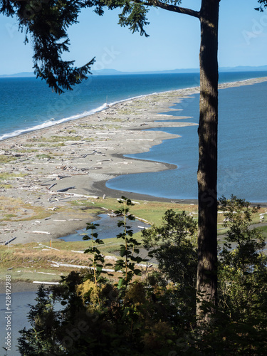 Scenic view of Dungeness Spit, the longest sand spit in the US - Olympic peninsula, Washington state