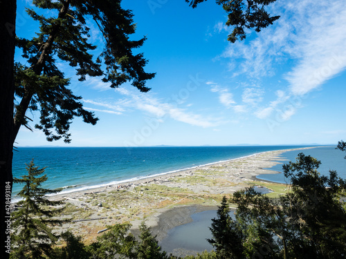 Scenic view of Dungeness Spit, the longest sand spit in the US - Olympic peninsula, Washington state