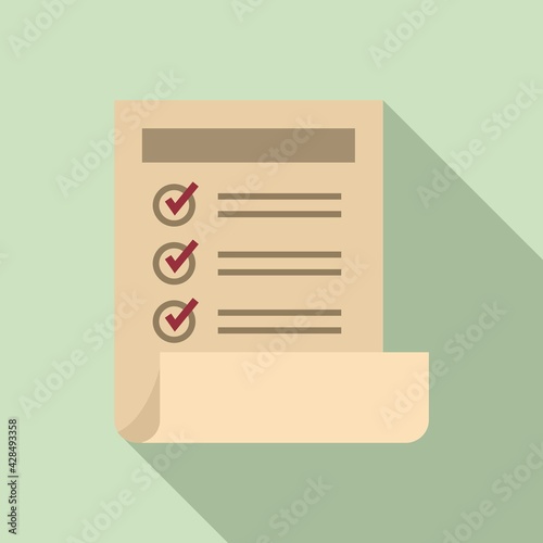 Attestation icon, flat style