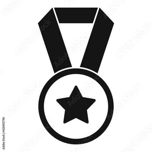 Attestation medal icon, simple style