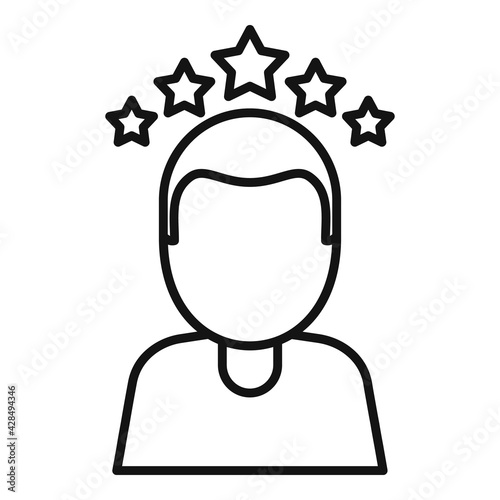 Attestation rating icon, outline style