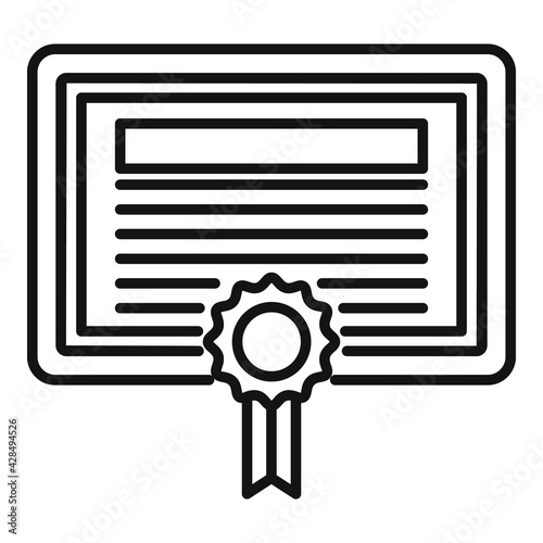 Attestation certificate icon, outline style