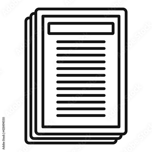 Attestation papers icon, outline style