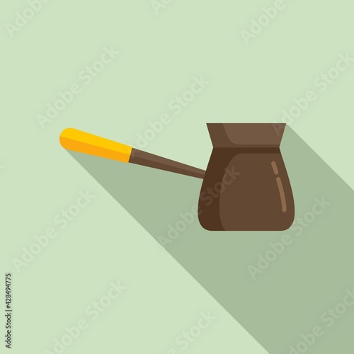 Turka pot icon, flat style