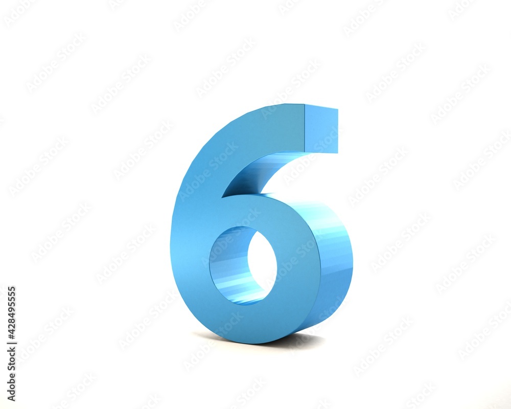 3d number six - 6 3D Render illustration 3d number six - 6 3D Render illustration