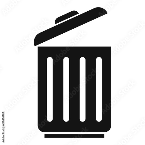 Recycle bin space organization icon, simple style