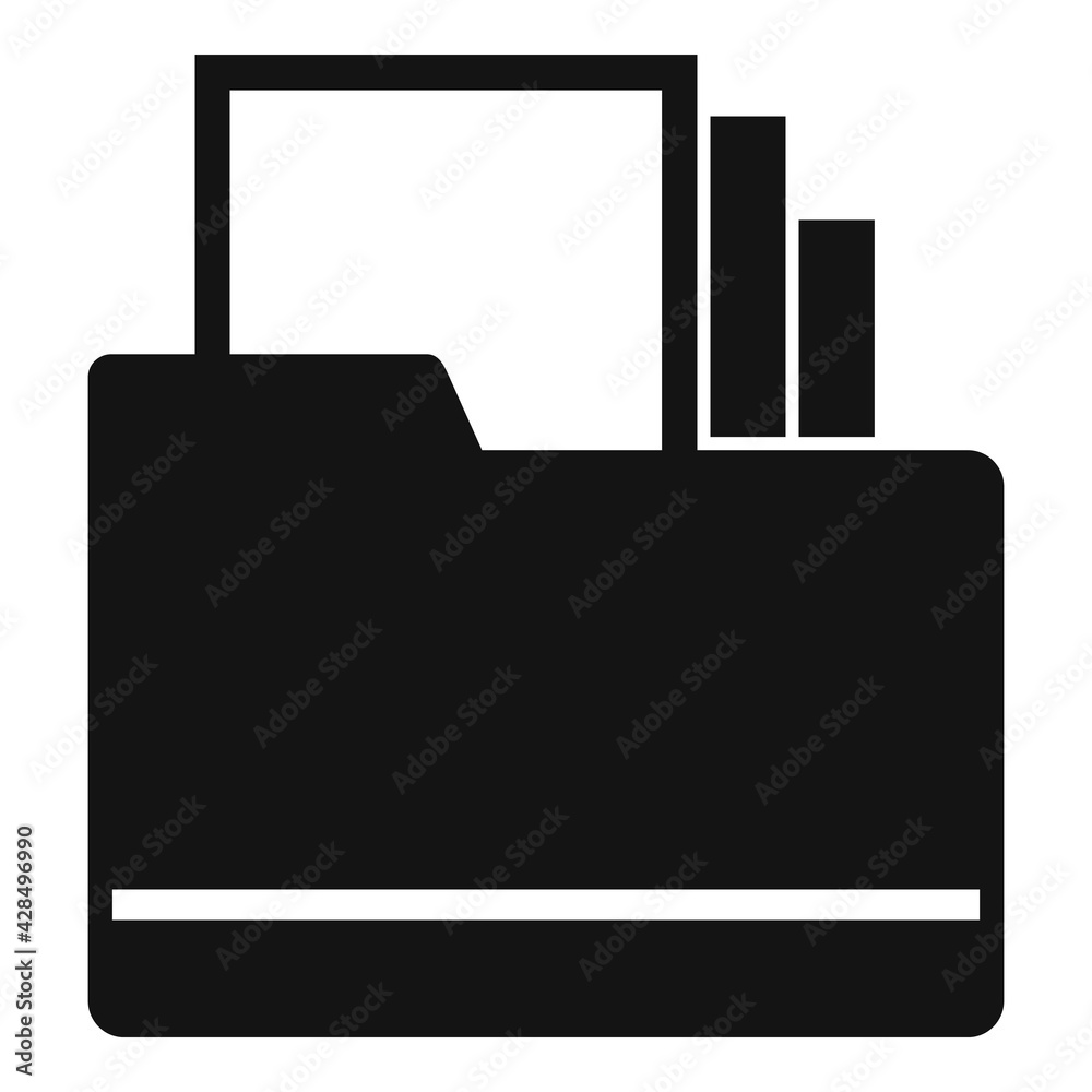 Space organization folder icon, simple style Space organization folder icon, simple style