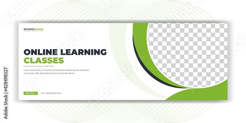 Online Learning Class Social Media Post Facebook Cover Page Timeline Web Banner Template