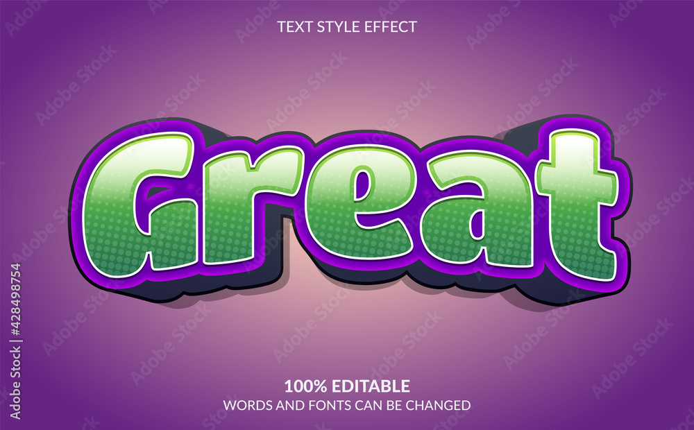 Obraz premium Editable text effect Great text style
