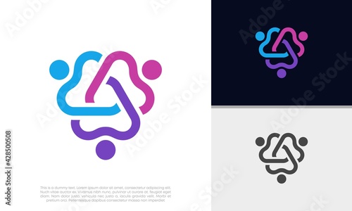 Global Community Logo Icon Elements Template. Community human Logo template vector. Community health care. Abstract Community logo. Human Resources Consulting Company.