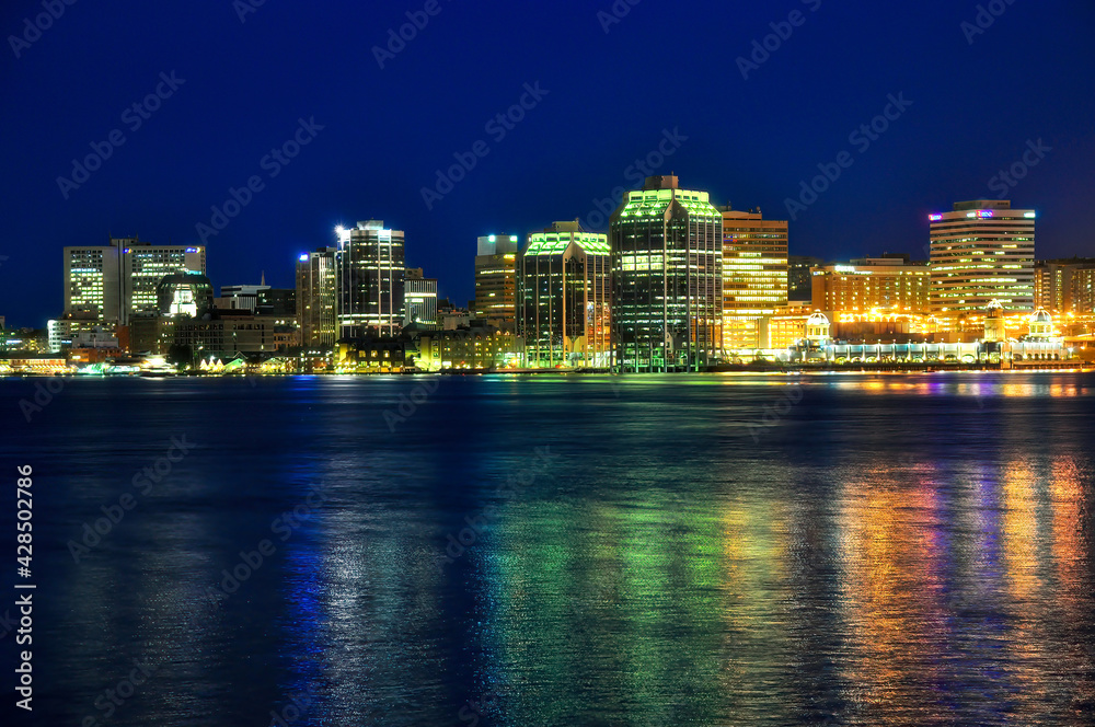 Halifax, Nova Scotia at night.