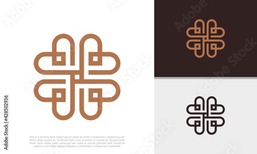 Ornament logo design. Motif symbol vector illustration.