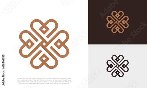 Ornament logo design. Motif symbol vector illustration.